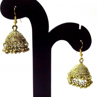 Golden Oxidized Earring Ethnic Imitation Tradition Jewelry Hook Dangle Drop EA21